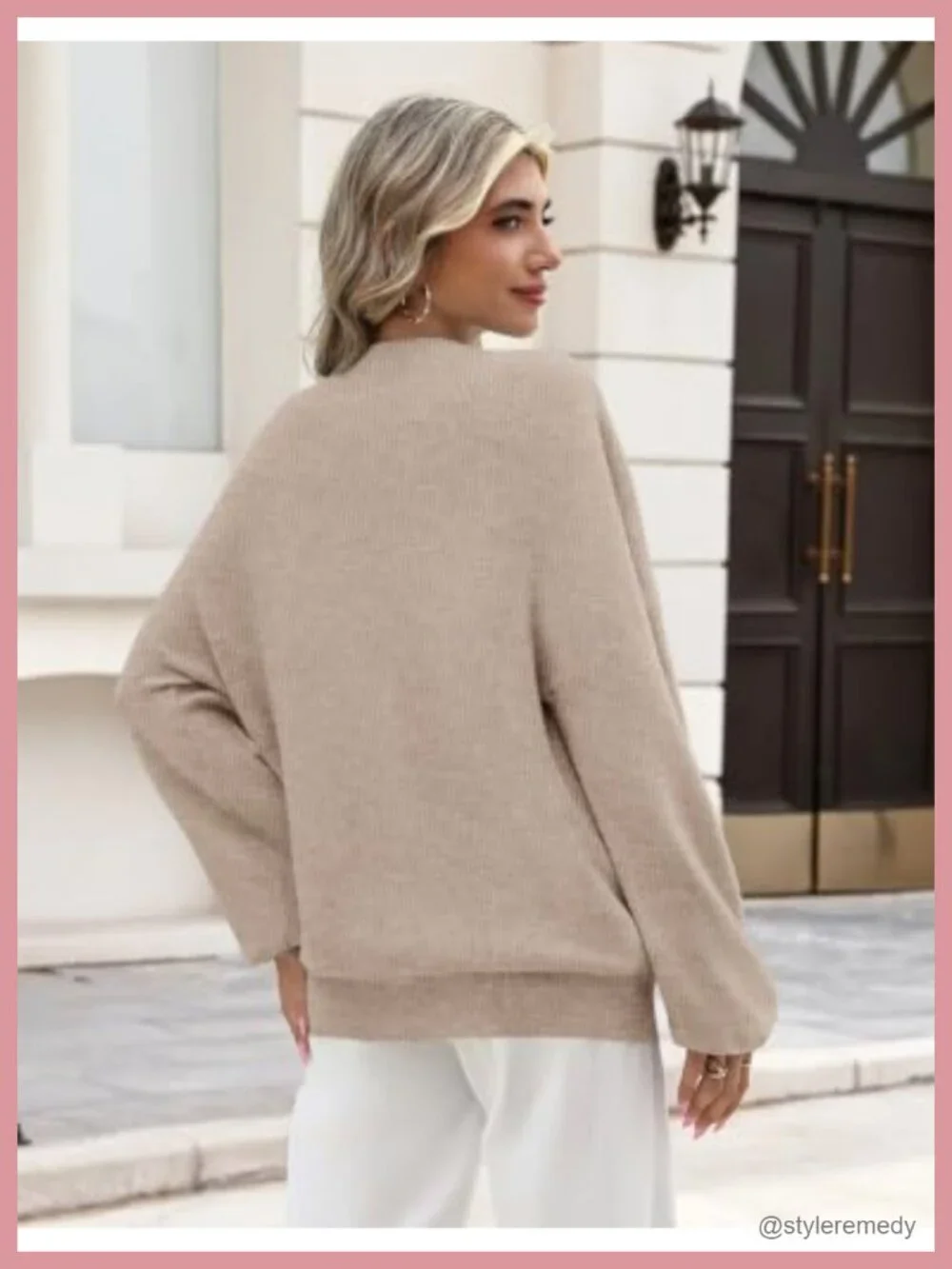 Oversized Crew Neck Pullover Sweater for Women Long Sleeve Fall Winter Knit Top